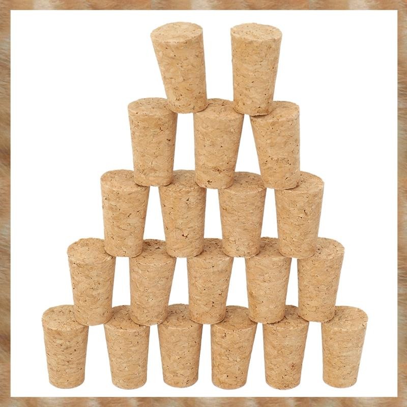 [S Z] 20 Cái / lốc Nút Chai Gỗ Tự Nhiên Nút Rượu Nút Chai Gỗ Nút Chặn Loại Nón Chai Rượu Nút Chai Cắm Niêm Phong Nắp Chai Bia Nút Chai
