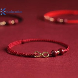 Kudosation Thời Trang Đơn Giản May Mắn Vòng Tay Dành Cho Nữ Handmade Biểu Tượng Cặp Đôi Vòng Tay Cinnabar Hạt Vòng Tay Quà Tặng