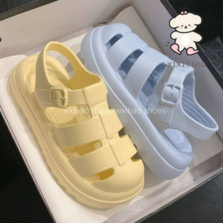 Xixitiao Sandal Nữ Kiểu La Mã Kiểu Dáng Thường Ngày Màu Trơn Mùa Hè Đế Dày Phong Cách Đi Biển