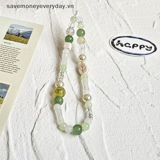[Savemoneyeveryday] Dây buộc điện thoại màu xanh lá cây Teal phong cách Trung Quốc Y2K Dây đeo cổ tay cho bé gái Móc khóa quyến rũ điện thoại cổ điển [vn]