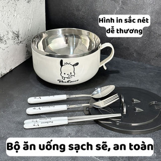 Bát ăn mì NGÓI HOME bát inox ăn mì tôm có tay cầm và nắp cách nhiệt , ca úp mì bát úp mì cao cấp sang trọng tô mì- TM01