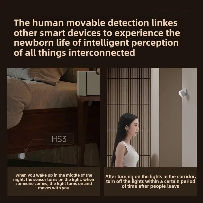 Xiaomi Linptech Cảm biến cơ thể con người HS3 Cảm biến ánh sáng hồng ngoại tại nhà Cảnh thông minh Công tắc cảm biến cơ thể con người với ứng dụng Mijia