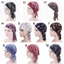 MERIGGIARE Mũ Cotton gió Bandana, Khăn xếp in hoa thông thường mùa xuân, Mũ ngủ Bohemia thời trang Beanies Headwrap Nữ Quốc gia
