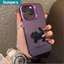ibumpers Ốp Lưng IPhone Họa Tiết Mèo Hàn Quốc Đơn Giản Ốp Điện Thoại IMD Cứng Trơn Chống Bẩn Chống Sốc Cho IPhone 16 15 14 12 13 11 Pro Max