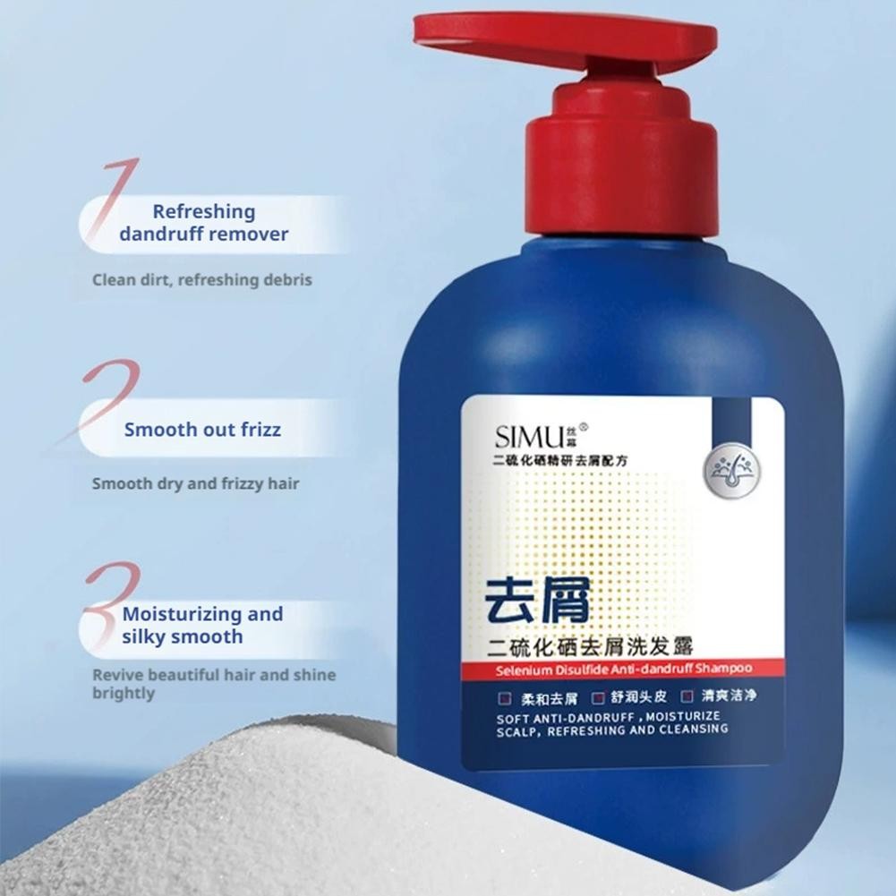 300ml Dầu gội loại bỏ gàu Selenium Disulfide, Dầu gội làm mới và mịn màng M7h4