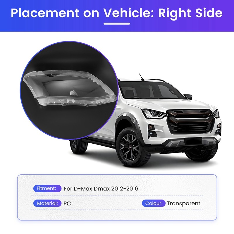 Cho D-Max Dmax 2012-2016 Đèn Pha Ô Tô Ống Kính Bao Đèn Trong Suốt Chụp Đèn Vỏ Thủy Tinh LH