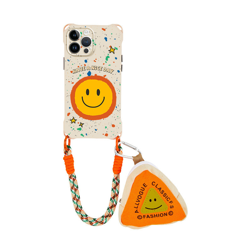 【✨Sopt 】[Mặt cười mặt ốp điện thoại+ Xích+ Cái túi]  ốp lưng iphone 16pro/15Promax/14plus, Chống sốc