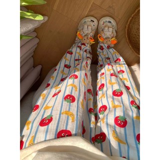 S-4XL Quần Size Lớn Nữ Phối Ren Quần Pyjama Nữ Hoạt Hình Rời Phong Cách Nhật Bản Loungewear Quần Mùa Hè Xuân Thu Cô Gái Dễ Thương Quần Phòng Chờ Ngọt Ngào Có Thể Mặc Bên Ngoài Quần Chống Muỗi Thường Ngày Quần Nữ Plus Size Quần Áo Nữ