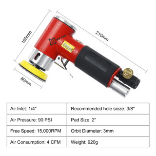 Máy Đánh Bóng Khí Nén Mini Orbit Air 2" - Bộ Máy Mài Đánh Bóng Ô Tô, Tốc Độ Cao