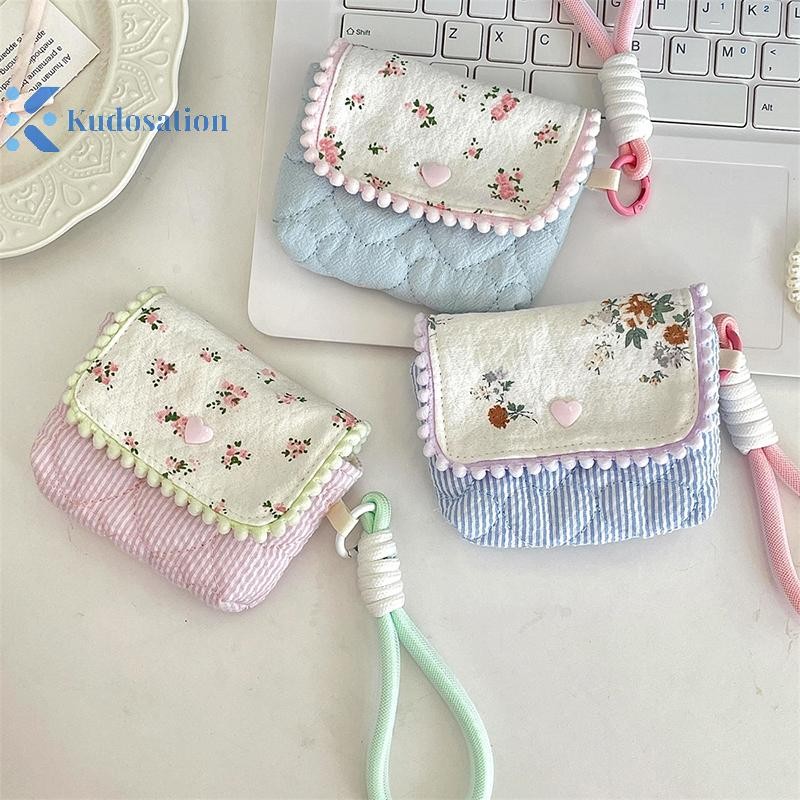 Kudosation Hoa Ví Đựng Tiền Xu Di Động Túi Ly Hợp Son Môi Tai Nghe Đồ Lặt Vặt Túi Bảo Quản Ví Túi Trang Điểm