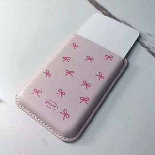 Nơ màu hồng Hộp đựng thẻ ví đáng yêu Thích hợp cho vỏ iphone 15promax Ví đựng thẻ điện thoại