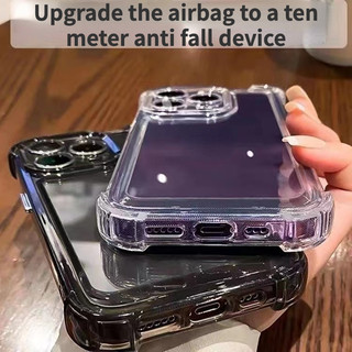 Ốp Điện Thoại Mềm TPU Trong Suốt Pha Lê Silicon Bốn Góc Chống Rơi Cho iPhone 16 15 14 13 12 11 Pro Max 14 15 Plus Vỏ Chống Sốc