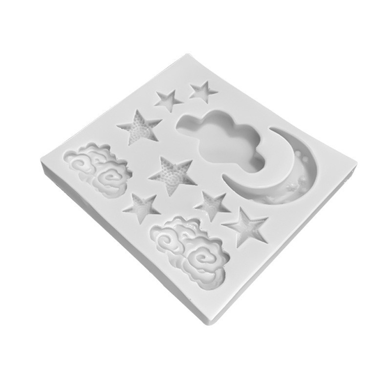 Moon Star Cloud Khuôn Silicon Tự Làm Chocolate Khuôn Trang Trí Bánh Khuôn Nướng Bánh Khuôn