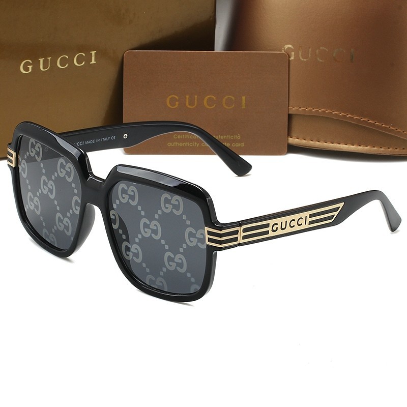 Gucci GUCCI Letter Logo Temple Plate Frame Kính râm chống tia cực tím ...