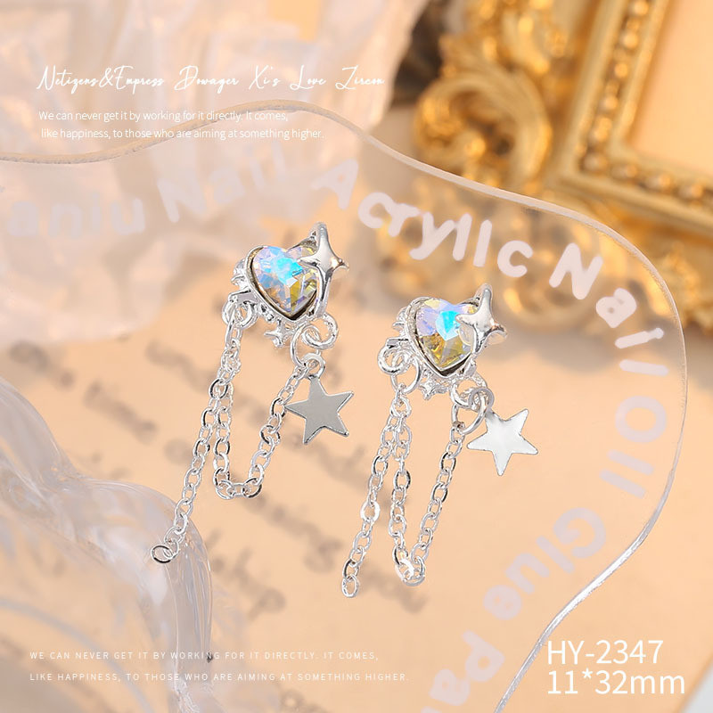 ⚝⚝Richh Trang trí móng tay kim cương giả hình ngôi sao dễ thương mới