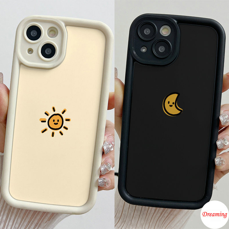 Ốp Lưng Cho Samsung Galaxy S24 S23 S22 S21 S20 Plus Ultra FE M55 M54 M51 A55 A54 A53 A52 A51 A50 A30S A73 A72 A71 A70 Thiết Kế Mắt Thiên Thần Chống Rơi Họa Tiết Mặt Trời Và Mặt Trăng