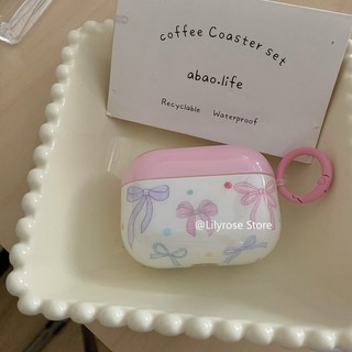 Ốp Lưng Cho AirPods 1 2 3 AirPodsPro Pro2 Apple Tai Nghe Không Dây Bảo Vệ Nhiều Màu Sắc Nơ Hồng Xanh Xanh