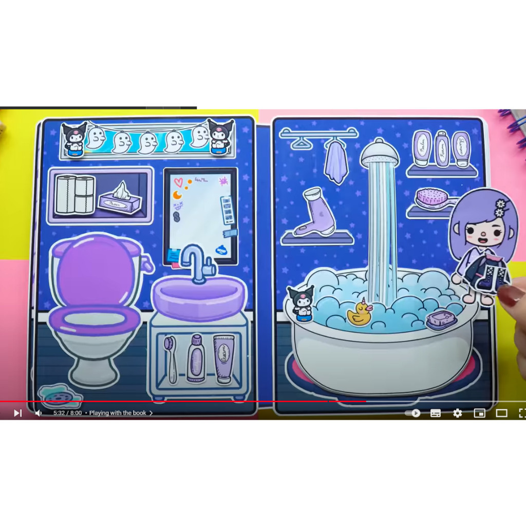 wednesday búp bê giấy Ngôi nhà Toca cô bé Komi đáng yêu xinh đẹp -Happyfunny