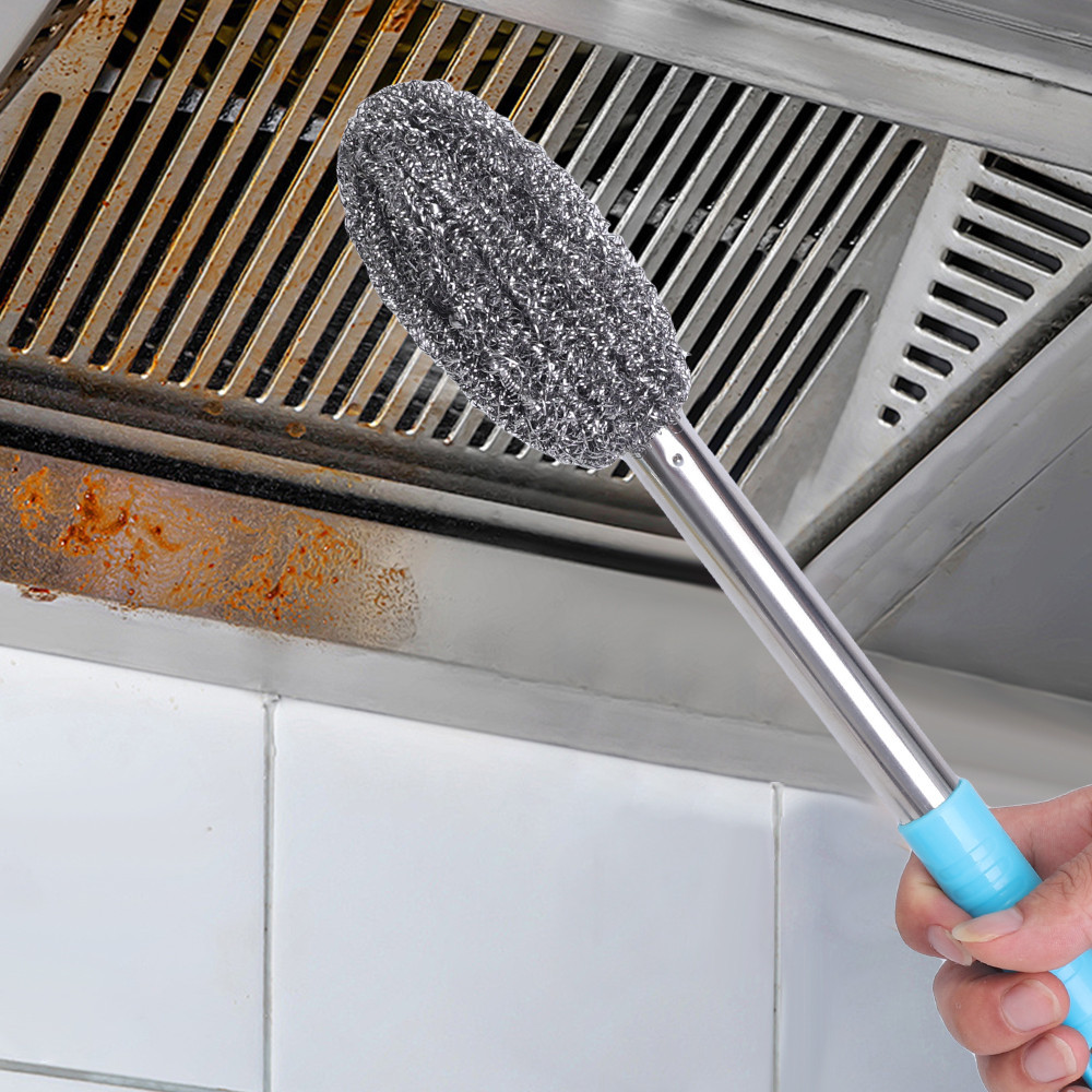 [Đặc sắc] Bàn chải làm sạch tay cầm dài - Bàn chải dây thép không gỉ - Máy chà vết bẩn tường bồn rửa - Tiết kiệm nhân công, treo - Dụng cụ khử trùng nhà bếp gia đình