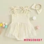 Mg-baby Bé Gái Trang Phục Sinh Nhật Không Tay Chữ Dây Buộc Áo Liền Quần Có Nơ Băng Đô Quấn Tóc Quần Áo Mùa Hè