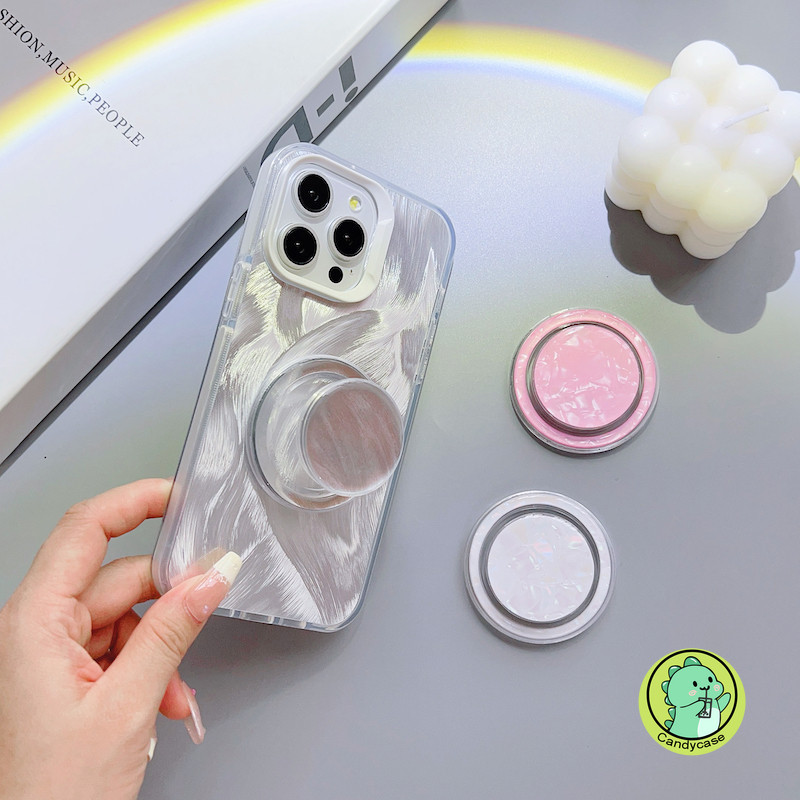 Họa Tiết Vỏ Thu Hút Từ Tính Hàn Quốc Dễ Thương Da Báo In Sáng Bóng Lấp Lánh Màu Kẹo Trong Suốt Điện Thoại Cầm Tok Griptok Túi Khí Giá Đỡ Đứng Giữ Chân Đế