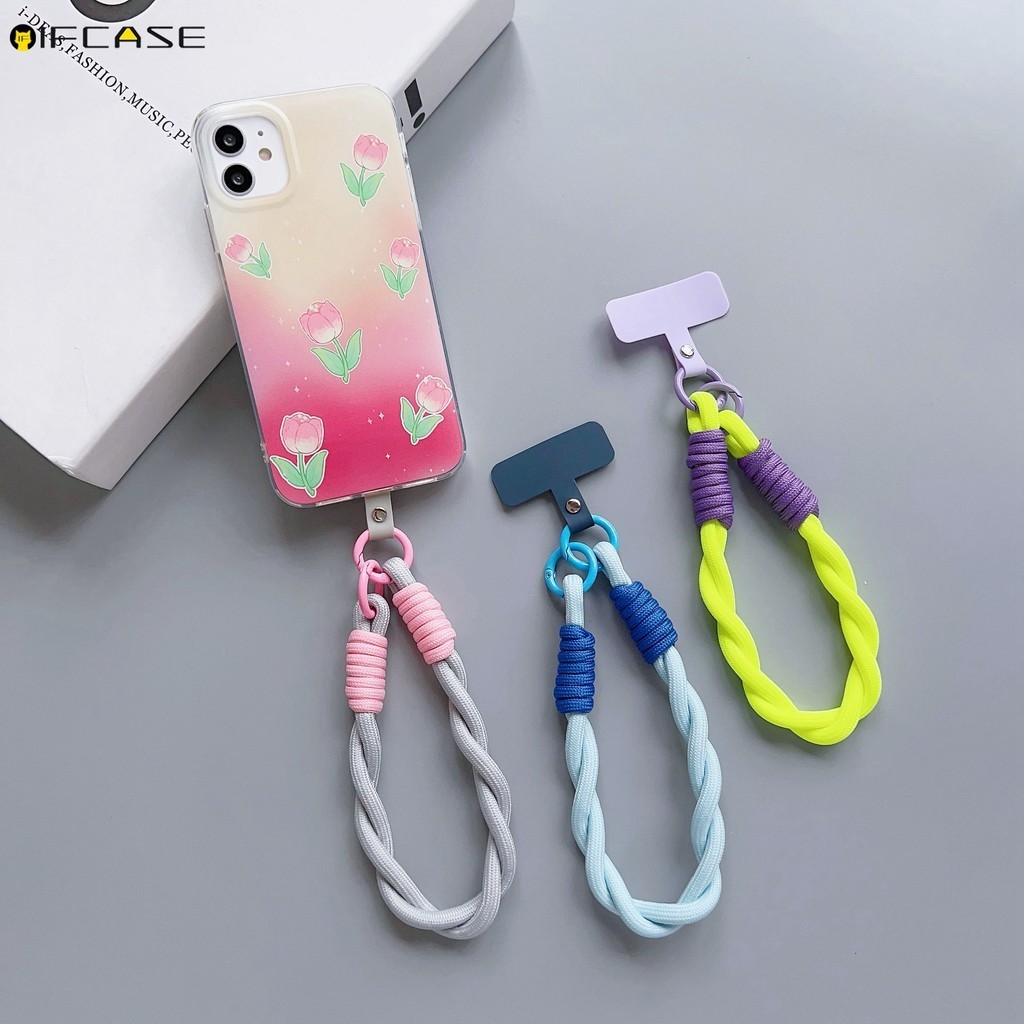 Dây điện thoại nylon nhiều màu, giá đỡ thẻ ID, dây đeo đa năng cho điện thoại di động