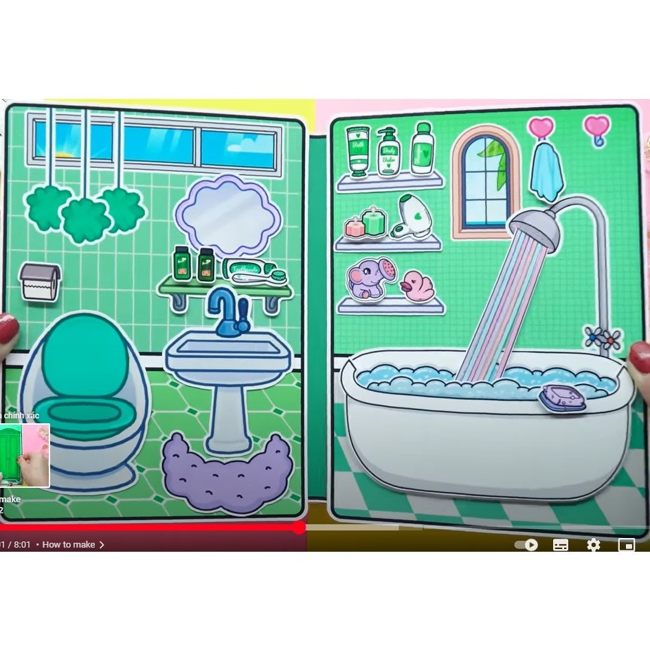 đồ chơi học liệu bóc dán toca life word Ngôi nhà màu xanh của Candy tóc hồng - sweetie pie
