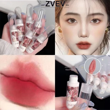 Zvev Velvet matte son bóng nước son bóng dưỡng ẩm lâu trôi thiết lập trang điểm môi làm đầy đặn, son môi không phai màu 2g
