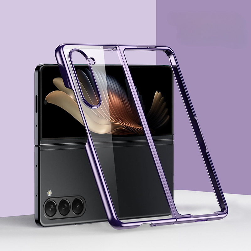 Ốp Điện Thoại Trong Suốt Mạ Điện Cho Samsung Galaxy Z Fold 6 5 4 3 Fold6 Fold5 Fold4 Fold3 Vỏ Cứng Trong Suốt Chống Rơi