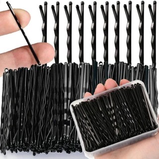 ASDFGER 60 / 240 Kẹp Tóc Đen Hình Chữ U Vô Hình Dùng Một Lần Sóng