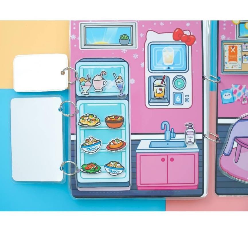 Tocaboca học liệu bóc dán thông minh Montessori ngôi nhà blackpink đồ chơi búp bê bằng giấy ép nhựa cao cấp h06 Giấy in