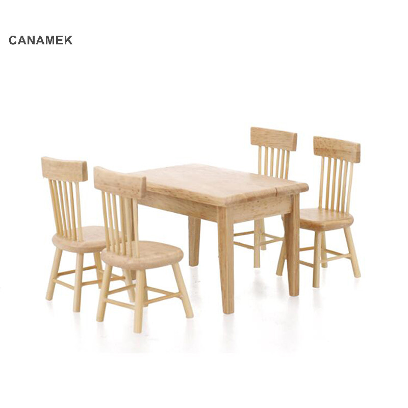 Canamek 1 / 12 Thu Nhỏ Nhà Búp Bê Nội Thất Bàn Ăn Ghế Mô Phỏng CSF
