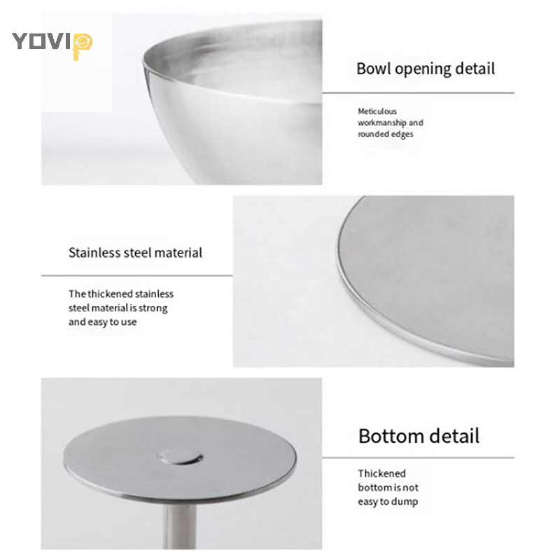 Yovip 2023 Cốc Inox Mới Cốc Kem Món Tráng Miệng Salad Đĩa Trái Cây Ăn Nhẹ Đĩa KTV Thanh Tiếp Liệu VN