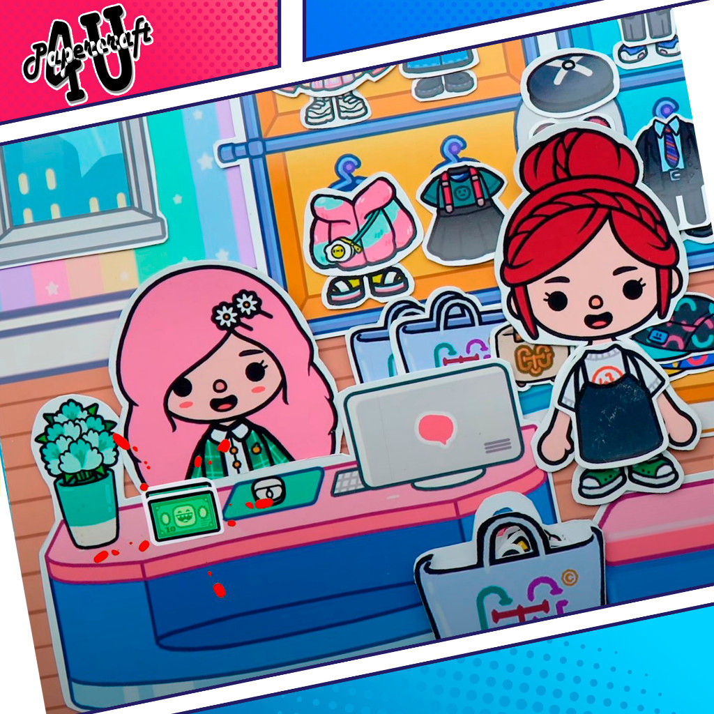 ĐỒ CHƠI NGÔI NHÀ BÚP BÊ GIẤY CẮT THỦ CÔNG DIY - TOCA LIFE WORLD -  MẪU TA03 đồ chơi bé gái squishy giấy đồ chơi giấy