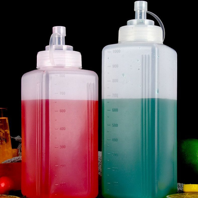 【800/1000ml】Chai nhựa đựng sốt/mứt có nắp，Chai mứt đường kính lớn ，Chai bóp nhựa，chai mứt cấp thực phẩm