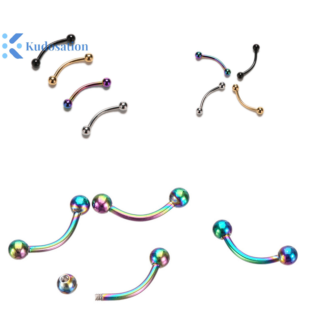 Kudosation Thép không gỉ cong Barbell Vòng lông mày Trang sức cơ thể lông mày