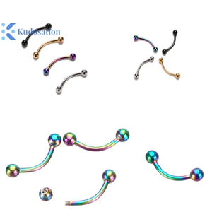 Kudosation Thép không gỉ cong Barbell Vòng lông mày Trang sức cơ thể lông mày