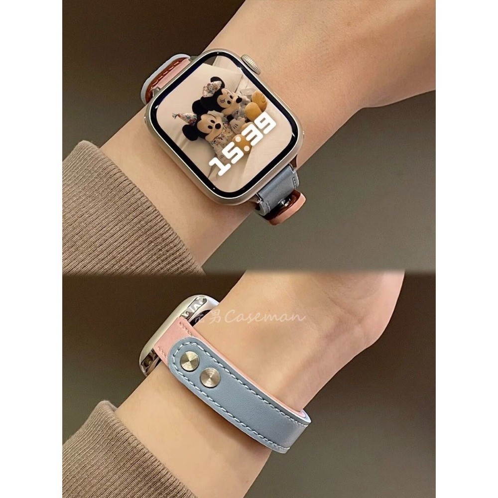 Dây đeo bằng da mỏng S11 cho Apple Watch Band Ultra 2 49mm 44mm 40mm 41mm 42mm 38mm 44 mm Vòng đeo tay cho iwatch 8 dây đeo 45mm Ultra Series 9 7 se 3 4 6
