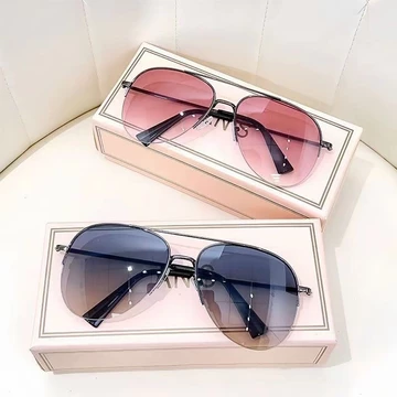 Kính Mát Mùa Hè Thoáng Mát Lái Xe Kính Mát Nam Màu Gradient Kim Loại Nửa Khung Kính Mát Câu Cá Mặt Đất Chống Tia UV Kính Mát