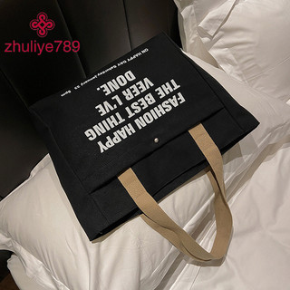 < zhuliye789 > Túi Tote vải dành cho nữ Túi đeo vai đơn dung tích lớn Lớp học sinh Túi đựng máy tính xách tay đi lại Túi xách thông thường