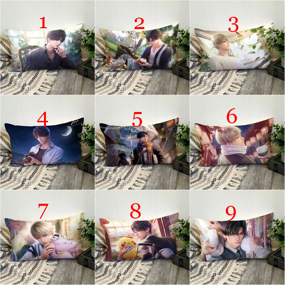 Vỏ gối hình chữ nhật Love and Deepspace Rafayel, Xavier và Zayne Vỏ đệm Polyester in một mặt Trang trí nội thất Món quà tốt nhất (Không có lõi)