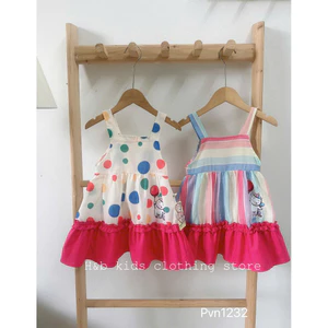 váy bé gái 2 dây cầu vồng quảng châu cao cấp 9-20kg, váy chũ A bé gái ,váy bé gái 1 2 3 4 5 tuổi