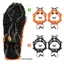 WEETW 1 Cặp Giày Crampons Cleats Dây Xích, Thép không gỉ Đen / Cam 8 Răng Thép Ice Gripper, Phong Cách Mới Che Giày Chống Trượt Một Kích Thước Phù Hợp Với Tất Cả Giày Trượt Tuyết Chống Trượt Tuyết