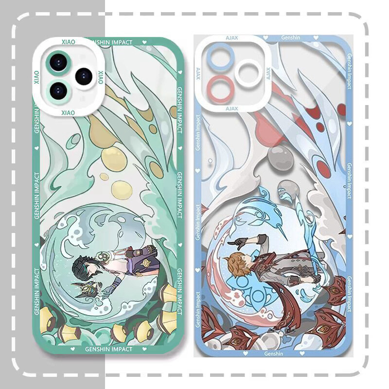 Genshin Impact Case Cho Redmi Note 14 13 Pro Plus 4G 5G Turbo 4 POCO X7 Pro 14C 13C 13 A3 Ốp Lưng Kamisato Ayato Dazai Osamu Nakahara Chuya Alhaitham Clorinde Vỏ TPU Mềm Trong Suốt