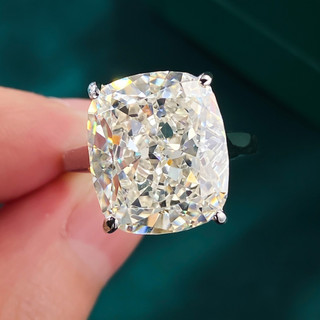 Châu Âu Mỹ ins Phong Cách Mới Vuông 12 * 14 Kim Cương Carbon Cao 6 Carat Hoa Đá Cắt Mở Nhẫn Nữ