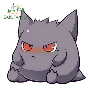 EARLFAMILY Gengar Pokemon Hoạt Hình Xe Miếng Dán Windows Cản Xe Máy Laptop Chống Trầy Xước Vinyl Decal Cá Tính Chống Thấm Nước Phụ Kiện Xe Hơi