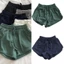 PCF * Nữ Ice Silk Ribbed Vải Dây Rút Quần ngắn ống rộng Eo Lounge Mùa Hè Quần Short Mồ Hôi Có Túi