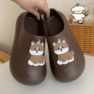 Xixitaio Fun Puppy Mặc Bên Ngoài Dép Lười Phong Cách Mới Bé Gái EVA Đế Mềm Mules