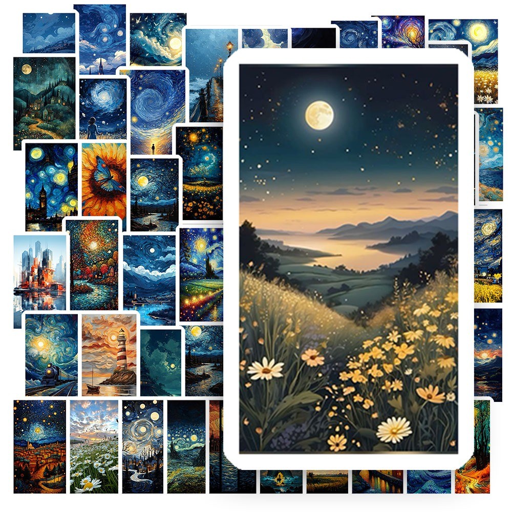 50 Sticker HÌNH PHONG CÁCH NGHỆ THUẬT chống nước sticker dán laptop, điện thoại, đàn guitar, mũ bảo hiểm, vali | MS: 387