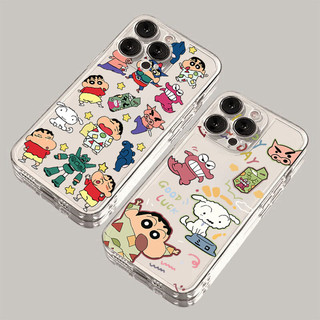 Vỏ Crayon Shin-chan Dễ Thương Cho Samsung Galaxy S24 S23 FE S25 S24 S23 Ultra Plus A56 5G Vỏ Hoạt Hình Mềm Chống Sốc Camera Silicon Bảo Vệ TPU Trong Suốt Vuông